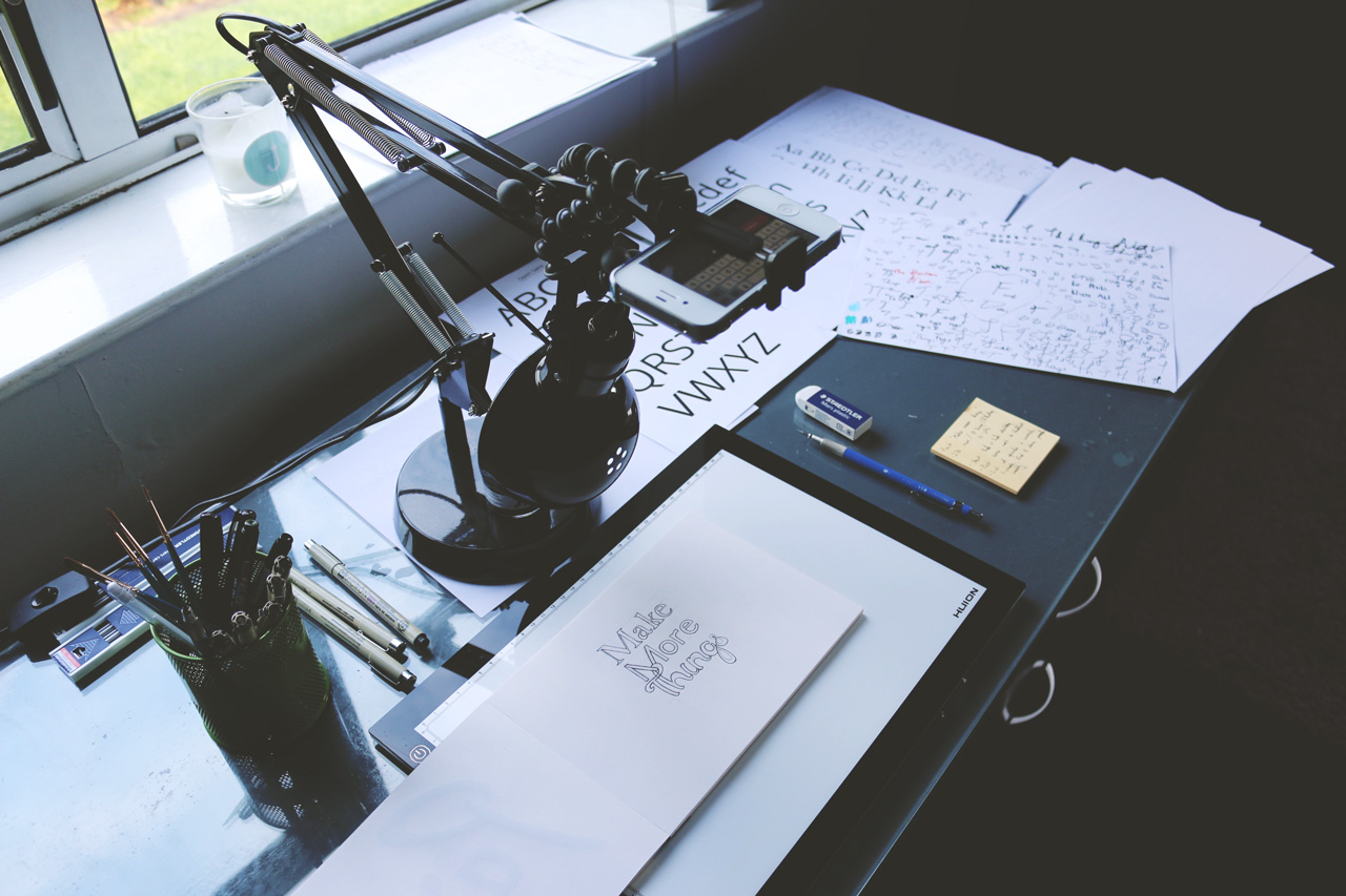 Photograph of Lettering Process