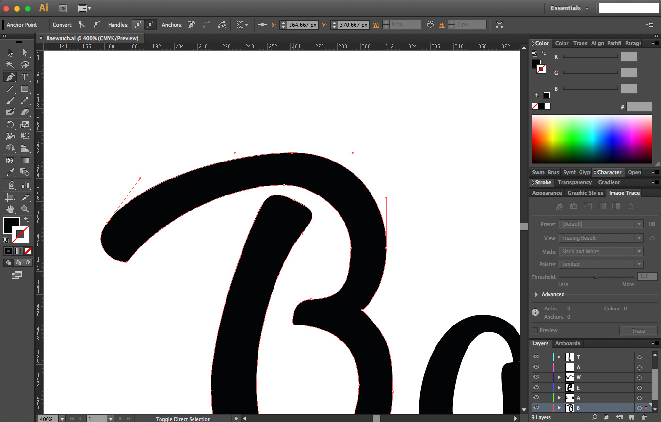 Pen Tool Anchor Points